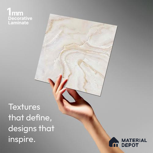 Beige Marble Look LM 03774 8 ft x 4 ft Matte Finish Decorative Laminate - 1 mm | Suitable for TV Unit, Wardrobe, Kitchen Cabinets