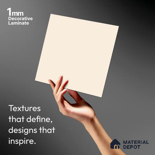 Light Beige Solid Colors Look LM 03806 8 ft x 4 ft Matte Finish Decorative Laminate - 1 mm | Suitable for Living Room, Kitchen, Office