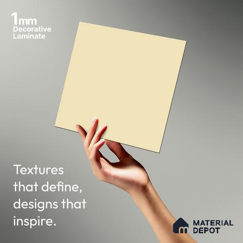 Light Beige Solid Colors Look LM 03807 8 ft x 4 ft Matte Finish Decorative Laminate - 1 mm | Suitable for Living Room, Kitchen, Office