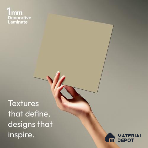 Warm Taupe Beige Solid Colors Look LM 03808 8 ft x 4 ft Matte Finish Decorative Laminate - 1 mm | Suitable for Living Room, Kitchen, Office