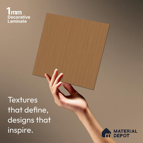 Brown Metallic Look LM 03812 8 ft x 4 ft Texture Finish Decorative Laminate - 1 mm | Suitable for TV Unit, Wardrobe, Kitchen Cabinets