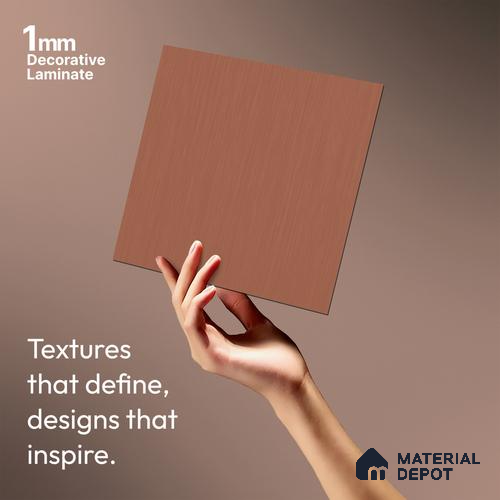 Brown Metallic Look LM 03815 8 ft x 4 ft Matte Finish Decorative Laminate - 1 mm | Suitable for TV Unit, Wardrobe, Kitchen Cabinets