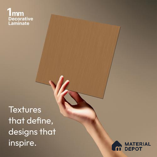 Brown Metallic Look LM 03816 8 ft x 4 ft Matte Finish Decorative Laminate - 1 mm | Suitable for TV Unit, Wardrobe, Kitchen Cabinets