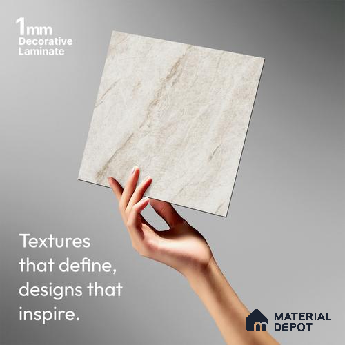 Beige Marble Look LM 03830 8 ft x 4 ft Texture Finish Decorative Laminate - 1 mm | Suitable for TV Unit, Wardrobe, Kitchen Cabinets