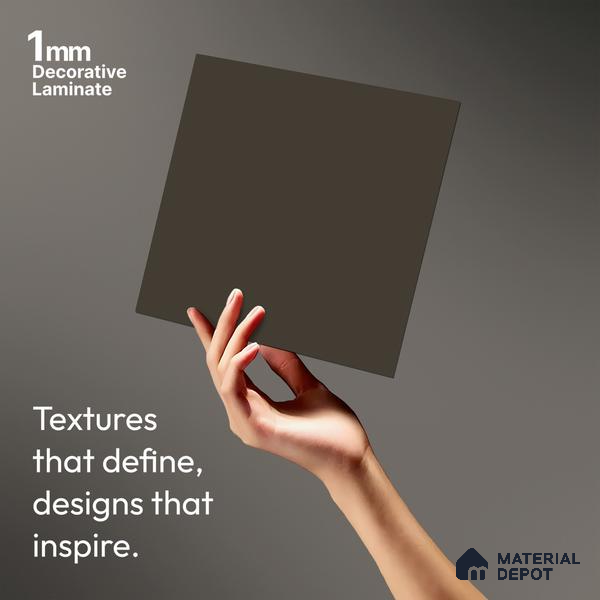 Charcoal Brown Solid Colors Look LM 03832 8 ft x 4 ft Matte Finish Decorative Laminate - 1 mm | Suitable for Living Room, Kitchen, Office