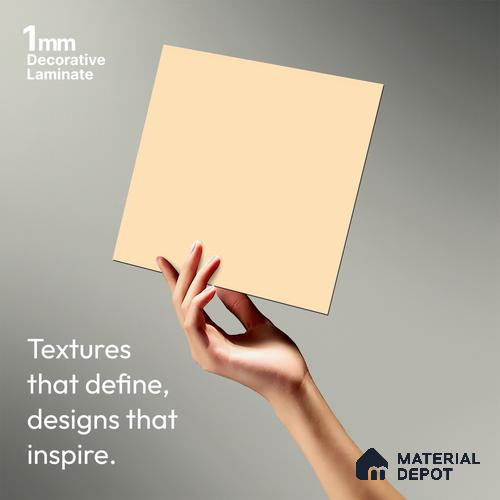Light Beige Solid Colors Look LM 03854 8 ft x 4 ft Matte Finish Decorative Laminate - 1 mm | Suitable for Living Room, Kitchen, Office