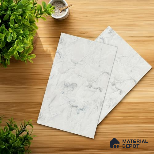 White Marble Look LM 03888 8 ft x 4 ft Matte Finish Decorative Laminate - 1 mm | Suitable for TV Unit, Wardrobe, Kitchen Cabinets