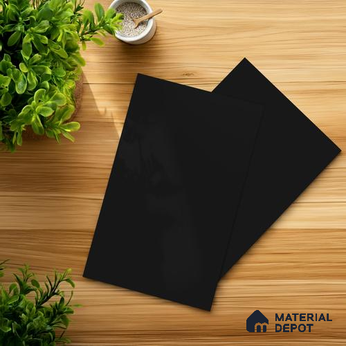 Jet Black Solid Colors Look LM 03903 8 ft x 4 ft Matte Finish Decorative Laminate - 1 mm | Suitable for Living Room, Kitchen, Office