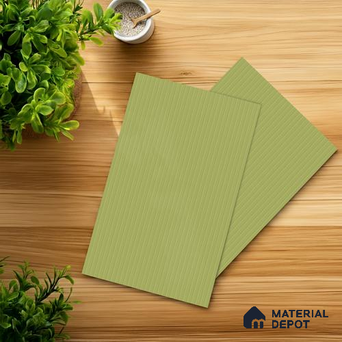 Spring Pistachio Green Fluted Solid Color 2B4720 A 191 Spring Pistachio 8 ft x 4 ft Matte Finish Decorative Laminate - 1 mm | Suitable for TV Unit,Wardrobe, Kitchen Cabinets