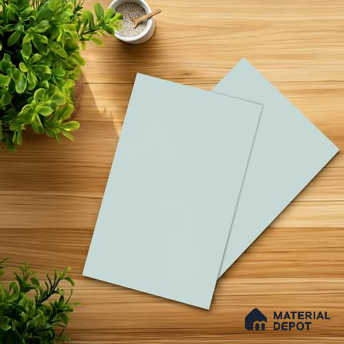 Blue Solid Colors look 2B4705 A 155 Sky Fog 8 ft x 4 ft Matte Finish Decorative Laminate - 1 mm | Suitable for Living Room, Kitchen, Office | Matching Edgeband 1047 from Square 1