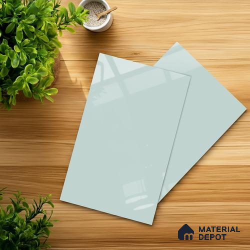 Blue Solid Colors look 2B4705 A 8 Sky Fog 8 ft x 4 ft Glossy Finish Decorative Laminate - 1 mm | Suitable for Living Room, Kitchen, Office | Matching Edgeband 2047 HG from Square 1