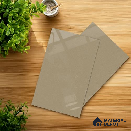 Brown Solid Colors look 2B8061 A 8 Warm Taupe 8 ft x 4 ft Glossy Finish Decorative Laminate - 1 mm | Suitable for Living Room, Kitchen, Office | Matching Edgeband 110135 from Rehau