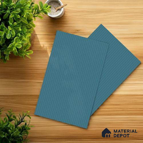Soft Blue Fluted Solid Color 2B8118 A 191 Soft 8 ft x 4 ft Matte Finish Decorative Laminate - 1 mm | Suitable for TV Unit,Wardrobe, Kitchen Cabinets
