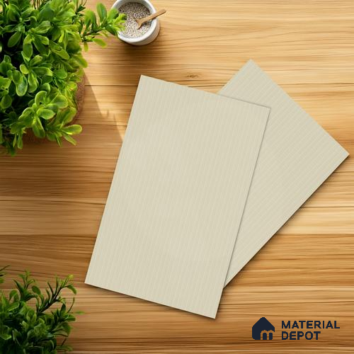 Ivory Mist Beige Fluted Solid Color 2B8114 A 191 Ivory Mist 8 ft x 4 ft Matte Finish Decorative Laminate - 1 mm | Suitable for TV Unit,Wardrobe, Kitchen Cabinets