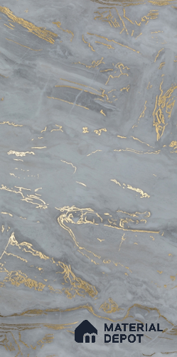 Grey Marble Look LM 06106 8 ft x 4 ft High Gloss Finish 6H Anti Scratch Acrylic Laminate - 1.5 mm | Suitable for TV Unit, Wardrobe, Kitchen Cabinets