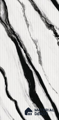 Marble Fluted LM 23743 8 ft x 4 ft High Gloss Finish Acrylic Laminate - 3 mm | Suitable for TV Unit,Wardrobe, Kitchen Cabinets