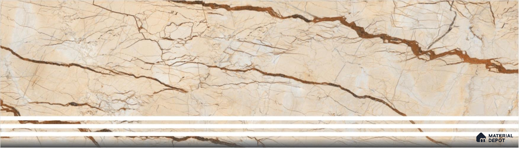 Beige Vein Step Tile Matte Finish TL 02550 3 ft x 1 ft Vitrified Stair Tile - 9.5 mm