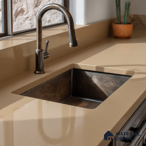 Belina Quartz QR 00013 Copper Umber Viola Series 10 ft x 4.75 ft Quartz - 20 mm | 7 Years Warranty | Suitable for Kitchen, Restaurant, Counter Tops, Dining, Reception, office
