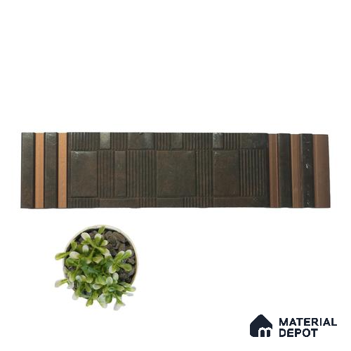Brown Patterned Louver PN 01633 8 ft x 12 inch Charcoal Panel - 8 mm | Suitable for Feature Wall, TV Unit & Living Room | Width is Subjected to 5% Variation