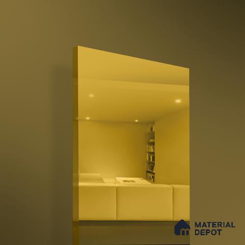Ferrero 1B 0145 Ethereal Gold 8 ft x 4 ft Mirror Series High Gloss Finish Acrylic Laminate - 1.5 mm (LM 01131) | Suitable for Kitchen Cabinets, Study Areas, Wardrobe