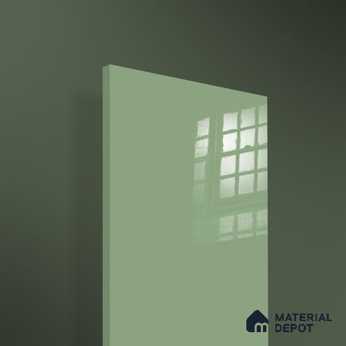Ferrero 1B 0833 Sage Green 8 ft x 4 ft Solid Series High Gloss Finish Acrylic Laminate - 1.5 mm (LM 01155) | Matching Edgeband Code - 833 | Suitable for Kitchen Cabinets, Study Areas, Wardrobe