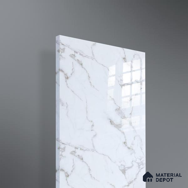 Ferrero 2A 01901 Snow Cascade 8 ft x 4 ft High Gloss Finish 6H Anti Scratch Acrylic Laminate - 1.5 mm | Suitable for Bedroom, TV Unit, Wardrobe, Kitchen Cabinet