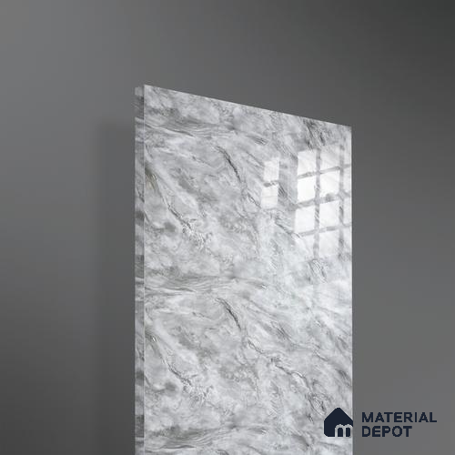 Ferrero 2A 01933 Ash Cloud 8 ft x 4 ft High Gloss Finish 6H Anti Scratch Acrylic Laminate - 1.5 mm | Suitable for Bedroom, TV Unit, Wardrobe, Kitchen Cabinet