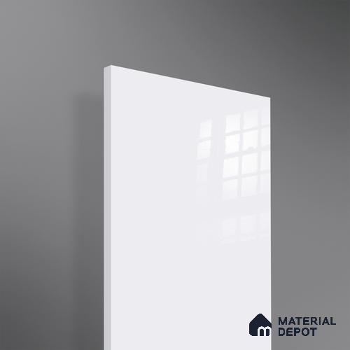 A close-up of a White 1C 01508 with a High Gloss finish Acrylic Laminate available at Material Depot in Bangalore