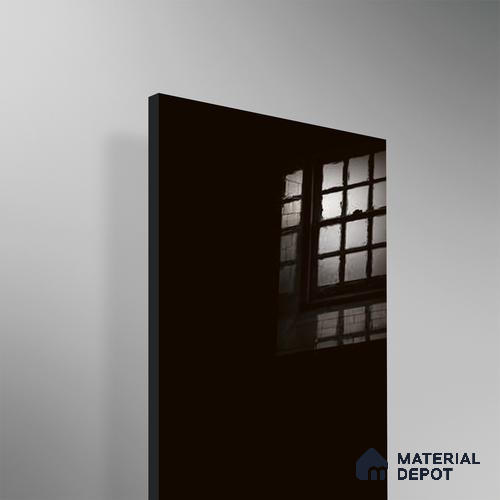 Ferrero 1C 01556 Black 8 ft x 4 ft High Gloss Finish 6H Anti Scratch Acrylic Laminate - 1.5 mm | Suitable for Living Room, Kitchen, Office