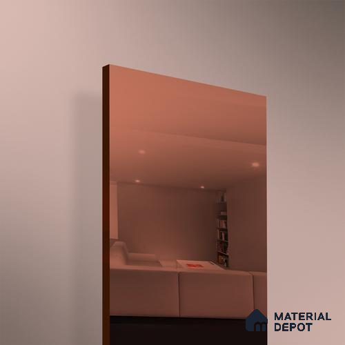 Ferrero 1C Copper Mirror 8 ft x 4 ft High Gloss Finish 6H Anti Scratch Acrylic Self Adhesive Laminate - 1.5 mm | Suitable for Bedroom, TV Unit, Wardrobe, Kitchen Cabinet
