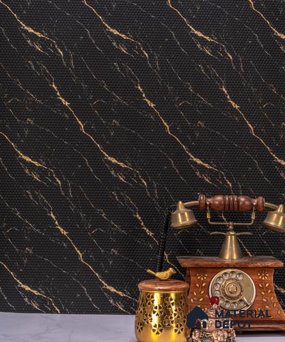 Black Marble Decorative Wall Panel PN 02830 8 ft x 2 ft Charcoal Panel - 4 mm | Suitable for Feature Wall, TV Unit & Living Room | Width is Subjected to 5% Variation