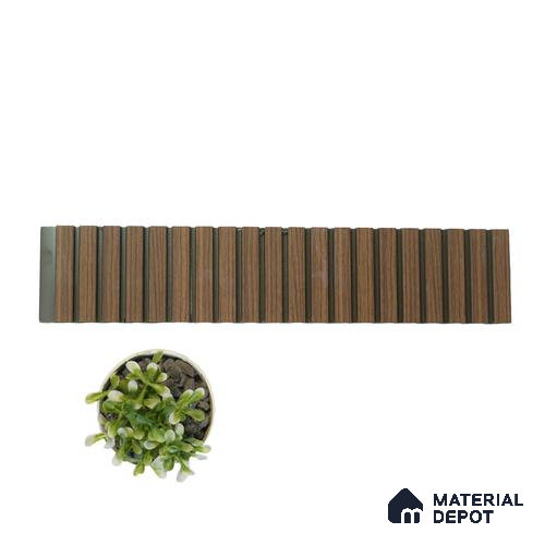 Brown Wooden Louver PN 01628 D 8 ft x 12 inch Charcoal Panel - 8 mm | Suitable for Feature Wall, TV Unit & Living Room | Width is Subjected to 5% Variation