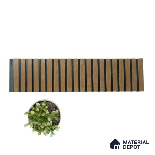Light Brown Wooden Louver PN 01628 G 8 ft x 12 inch Charcoal Panel - 8 mm | Suitable for Feature Wall, TV Unit & Living Room | Width is Subjected to 5% Variation