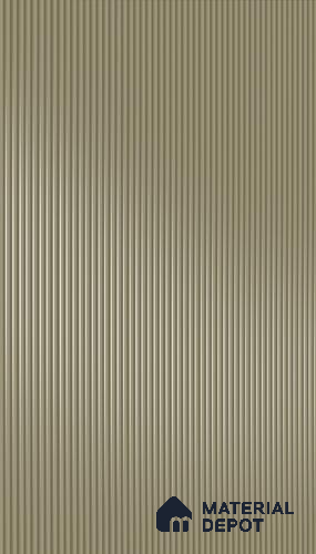 Olive Sand Fluted Solid Color 1D 05208 Olive Sand 8 ft x 4 ft High Gloss Finish Acrylic Laminate - 2.3 mm | Suitable for TV Unit,Wardrobe, Kitchen Cabinets
