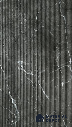 Marble Fluted 1D 05275 Midnight Flutes 8 ft x 4 ft High Gloss Finish Acrylic Laminate - 2.3 mm | Suitable for TV Unit,Wardrobe, Kitchen Cabinets