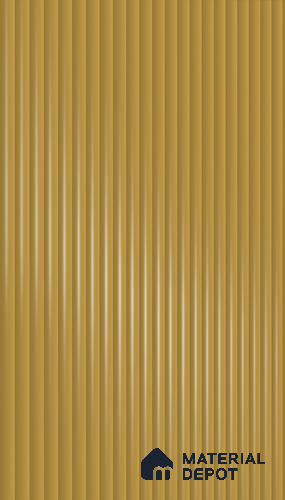 Amber Gold Fluted Solid Color 1D 05454 Amber Dune 8 ft x 4 ft High Gloss Finish Acrylic Laminate - 3 mm | Suitable for TV Unit,Wardrobe, Kitchen Cabinets