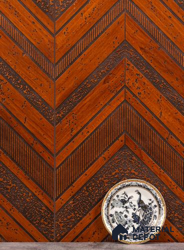 Brown Patterned Louver PN 02882 8 ft x 12 inch Charcoal Panel - 4 mm | Suitable for Feature Wall, TV Unit & Living Room | Width is Subjected to 5% Variation