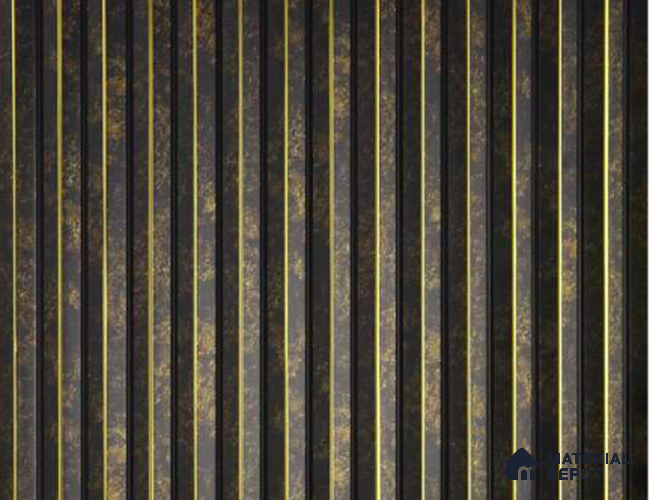 Black Patterned Louver PN 05142 9 ft x 6.6 inch Charcoal Panel - 12 mm | Suitable for Feature Wall, TV Unit & Living Room | Width is Subjected to 5% Variation