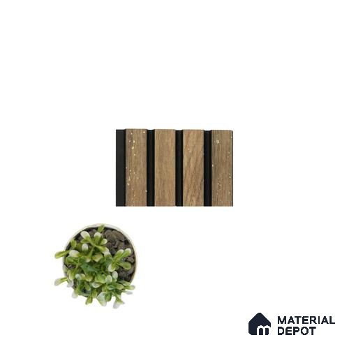Wenge Wooden Louver PN 05116 9 ft x 4.9 inch Charcoal Panel - 12 mm | Suitable for Feature Wall, TV Unit & Living Room | Width is Subjected to 5% Variation