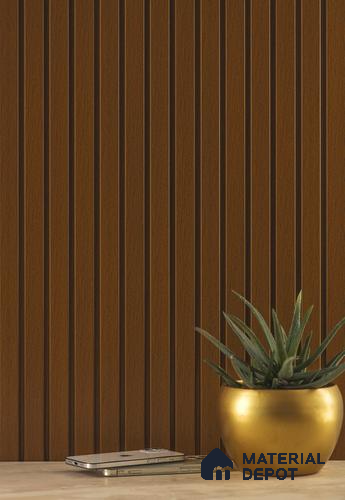 Brown Wooden Louver PN 02810 9 ft x 4.9 inch Charcoal Panel - 12 mm | Suitable for Feature Wall, TV Unit & Living Room | Width is Subjected to 5% Variation