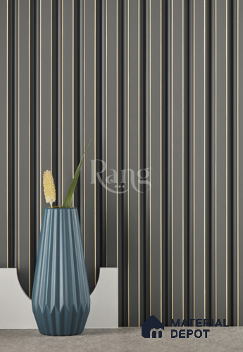 Grey Plain Colour Louver PN 02767 9 ft x 4.7 inch Charcoal Panel - 15 mm | Suitable for Feature Wall, TV Unit & Living Room | Width is Subjected to 5% Variation