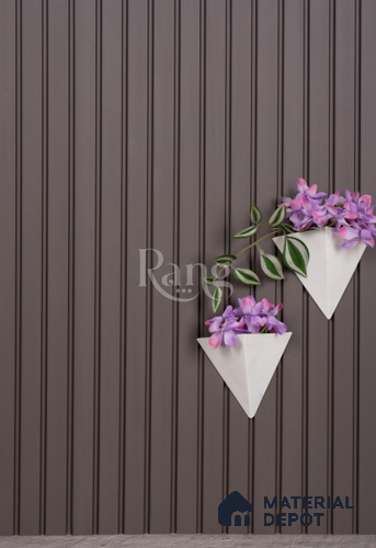 Brown Plain Colour Louver PN 02749 9 ft x 4.6 inch Charcoal Panel - 12 mm | Suitable for Feature Wall, TV Unit & Living Room | Width is Subjected to 5% Variation