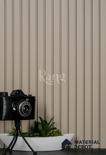 Beige Plain Colour Louver PN 02747 9 ft x 4.6 inch Charcoal Panel - 12 mm | Suitable for Feature Wall, TV Unit & Living Room | Width is Subjected to 5% Variation