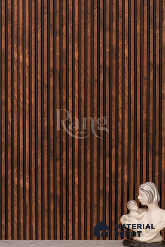 Brown Wooden Louver PN 02789 9 ft x 4.9 inch Charcoal Panel - 11 mm | Suitable for Feature Wall, TV Unit & Living Room | Width is Subjected to 5% Variation