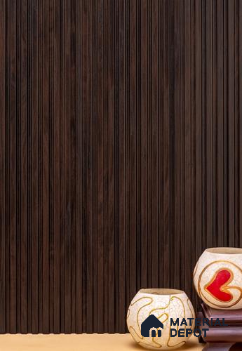 Brown Wooden Louver PN 02815 9 ft x 4.9 inch Charcoal Panel - 11 mm | Suitable for Feature Wall, TV Unit & Living Room | Width is Subjected to 5% Variation