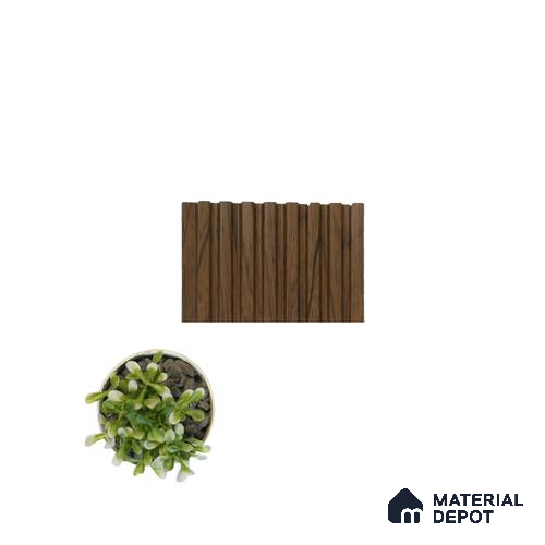 Brown Wooden Louver PN 05122 9 ft x 4.9 inch Charcoal Panel - 12 mm | Suitable for Feature Wall, TV Unit & Living Room | Width is Subjected to 5% Variation