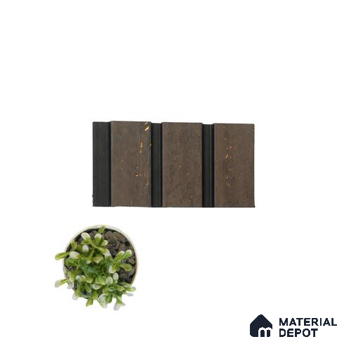 Wenge Patterned Louver PN 05107 9 ft x 6.5 inch Charcoal Panel - 12 mm | Suitable for Feature Wall, TV Unit & Living Room | Width is Subjected to 5% Variation