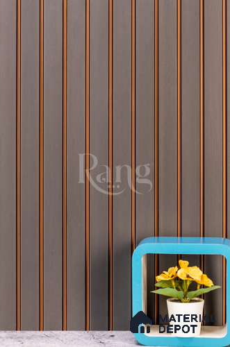 Brown Plain Colour Louver PN 02779 9 ft x 6.5 inch Charcoal Panel - 12 mm | Suitable for Feature Wall, TV Unit & Living Room | Width is Subjected to 5% Variation