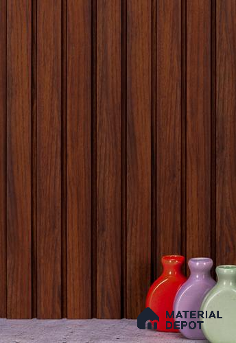 Brown Wooden Louver PN 02799 9 ft x 6.5 inch Charcoal Panel - 12 mm | Suitable for Feature Wall, TV Unit & Living Room | Width is Subjected to 5% Variation