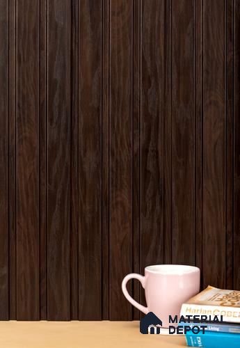 Brown Wooden Louver PN 02803 9 ft x 6.2 inch Charcoal Panel - 11.7 mm | Suitable for Feature Wall, TV Unit & Living Room | Width is Subjected to 5% Variation